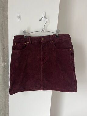 Y2K-era Skirt Deep Wine Corduroy Mini Skirt Size 6